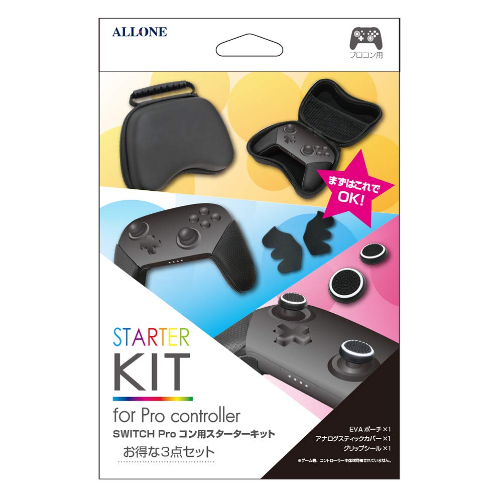 

ALLONE Nintendo Switch Pro Starter Kit Чехол EVA для аналогового джойстика Уплотнитель для захвата Улучшенная функциональность Ударопрочный черный