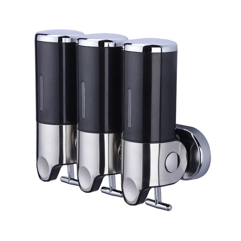 

1500 мл 3-камерный настенный прозрачный оконный дозатор шампуня и кондиционера для установки без сверления для ванной комнаты, кухни, отеля