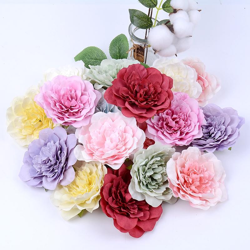 

10Pcs Artificial Peony Flowers 10cm Fake Flower Heads for Home Room Dceor Garden Wedding Marriage Decoration DIY Gifts Accessory 5Pcs