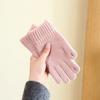 Autumn and Winter Women's Solid-color Knitted Gloves Are Cold-proof and Warm, and Can Be Cycled with Bare Fingers and Fashionable Commuting