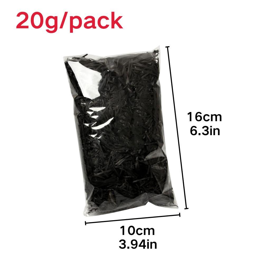 20g Crinkle Cut Paper Shred Filler, Black & White Gift Box Filling, Packaging, Basket Stuffers, Birthday, Party Decor YMY
