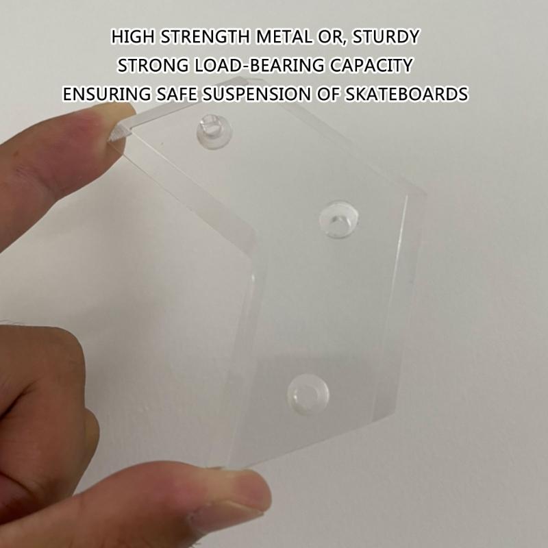 Skateboards Deck Holder Clear Acrylic Wall Rack Space Saving Vertical Board Display Vertical Storage Solution for Skaters