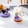 For Sanrio Hello Kitty Kuromi Melody Glass Cup Honey Cant-Shaped Water Cup for Kids 420ml Coffee Mug with Cartoon Silicone Lid