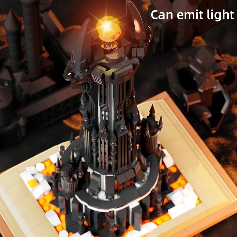Creative Black Tower Magic Book Construction Blocks Book Expert Ideas Bricks Dark Tower Featuring Lights Assembly Boys Toy Designed For Children Gifts