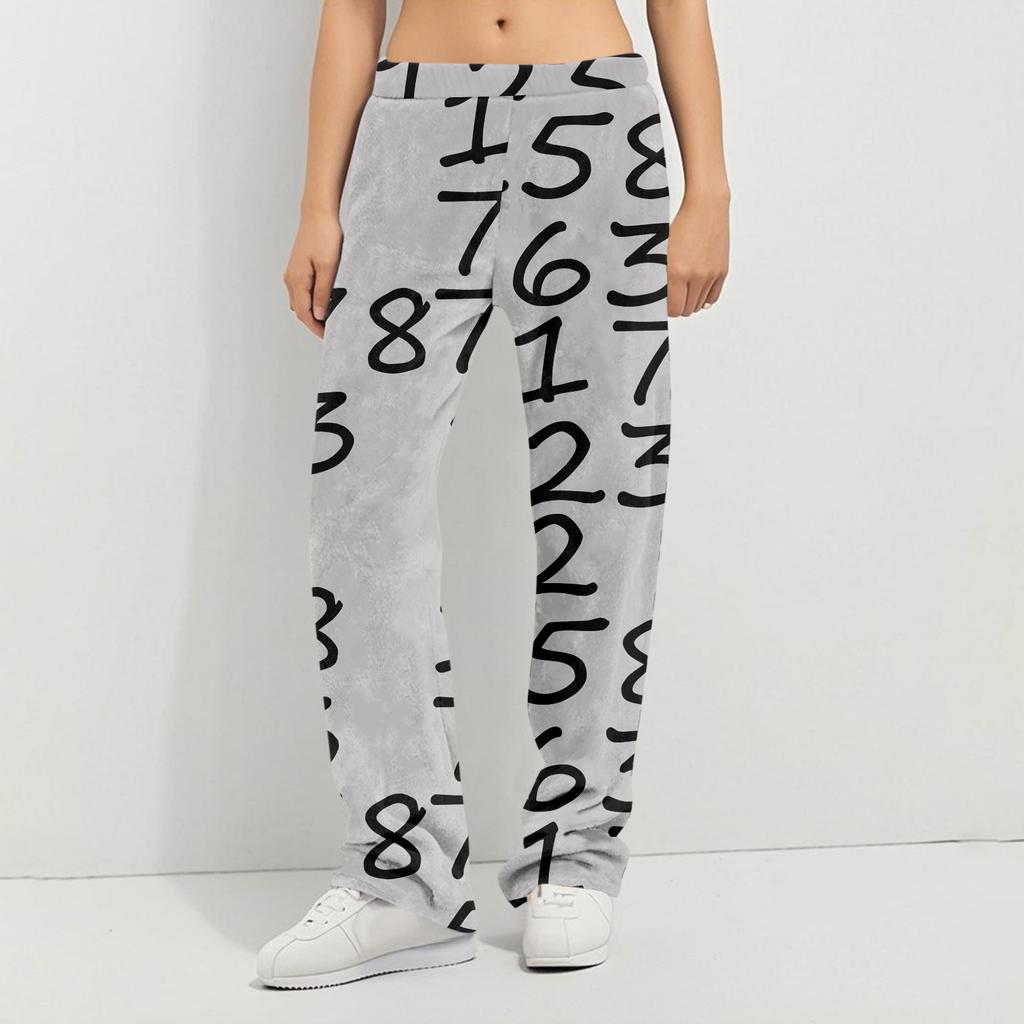 Anime Pysjamasbukser Nattøy Uformelt snøring Elastisk midjebukser Behagelig rett yoga løse bukser