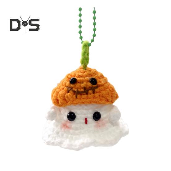 

Кулон-призрак на Хэллоуин, ручная работа, кукла-вязаная крючком, изысканный домашний декор, плюшевая кукла-призрак для друзей, дней рождения, вечеринок D