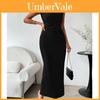 Milk Silk Bodycon Dress With High Waist And Side Slit For Casual And Party Wear