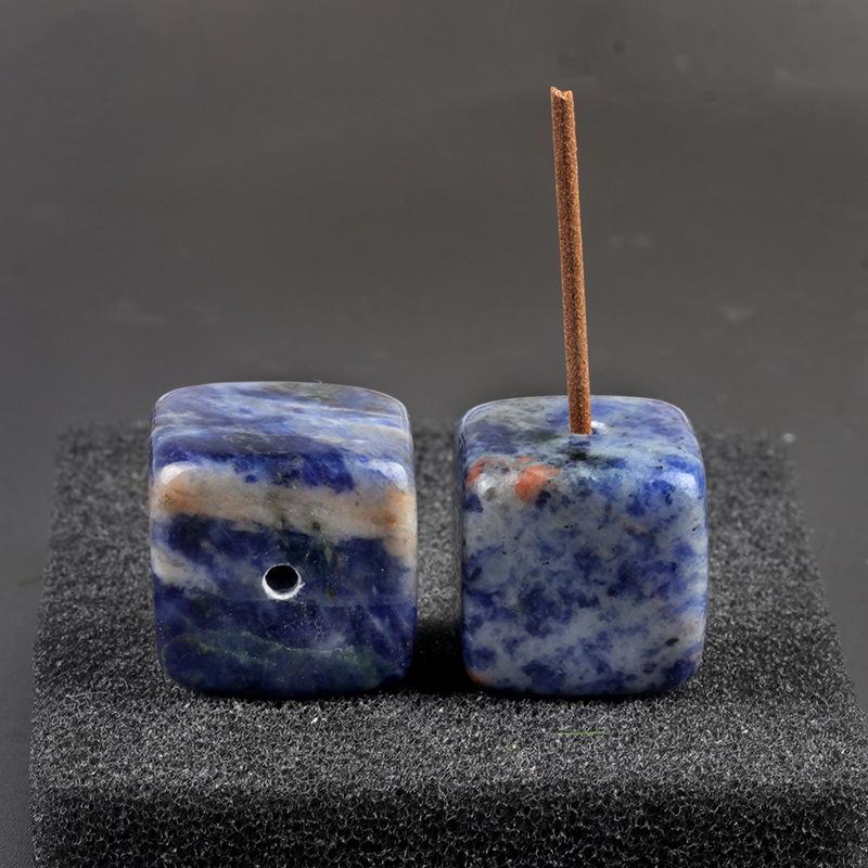 Natural Crystal Stone Square Incense Holder Base Crystal Aroma Stone Incense Holder Home Decoration Interior Decoration