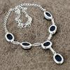Black Onyx Gemstone Handmade 925 Sterling Silver Jewelry Necklace 18" KKG-407