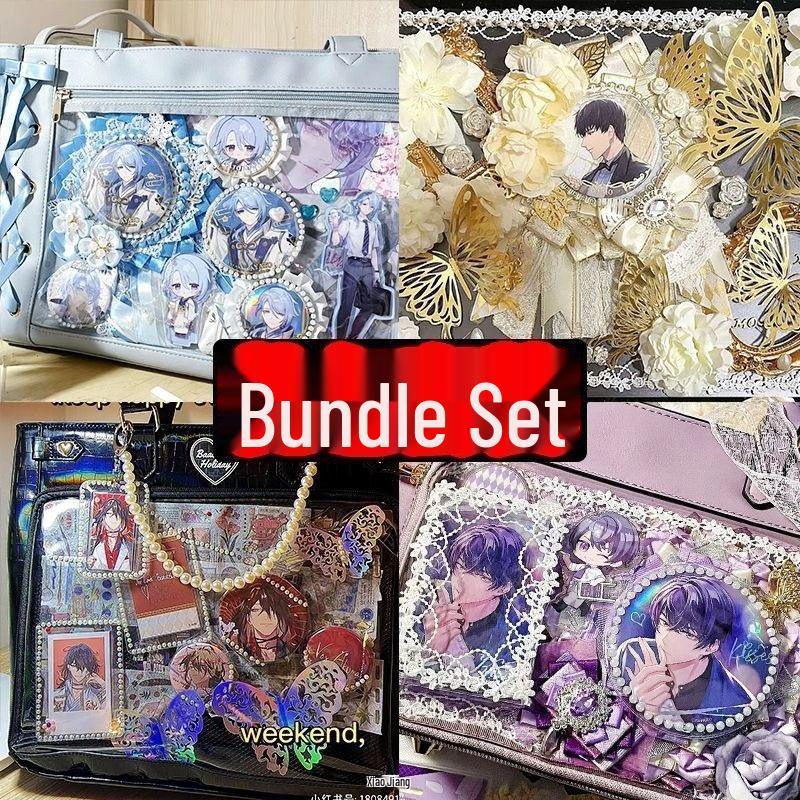 Pacote de Material de Bandagem DIY para Ita Bag com Decorações de Renda Mista Dourada/Prateada - Adereços de Beleza Antiga