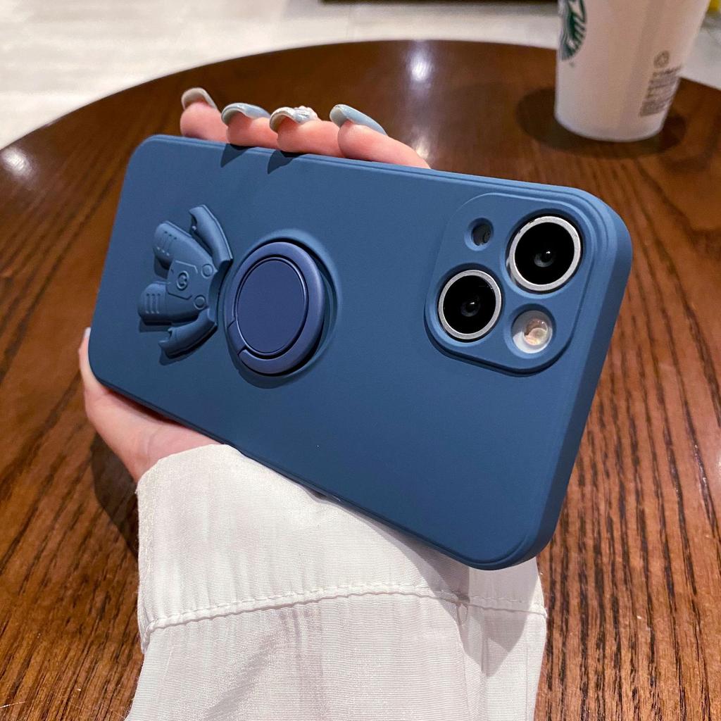 Applicable To IPhone 16 Astronaut Ring Mobile Phone Case Apple 15 Liquid Bracket 14proMax Anti Fall Protection Case