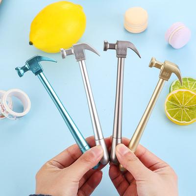 1Pc Cartoon Hammer Pen Stationery Learning School Office Stationery Gift Graffiti Writing Tool Metal Signature Pen for Daily/Office Use & Cute Gift