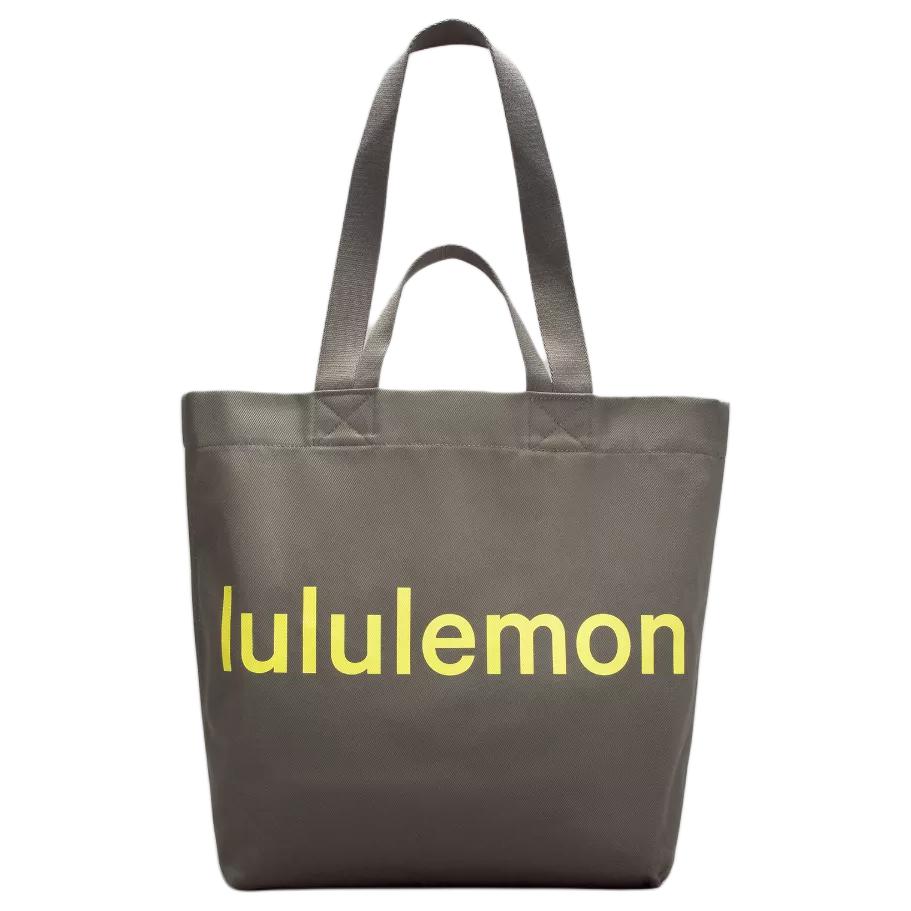 

Lululemon Double-Handle 17L Color Block Letter Logo Print Cotton Tote Bag Unisex Tote Slate-Brown Yellow LU9BZBS-066890 Slate Brown & Yellow Snakeskin Print Stone