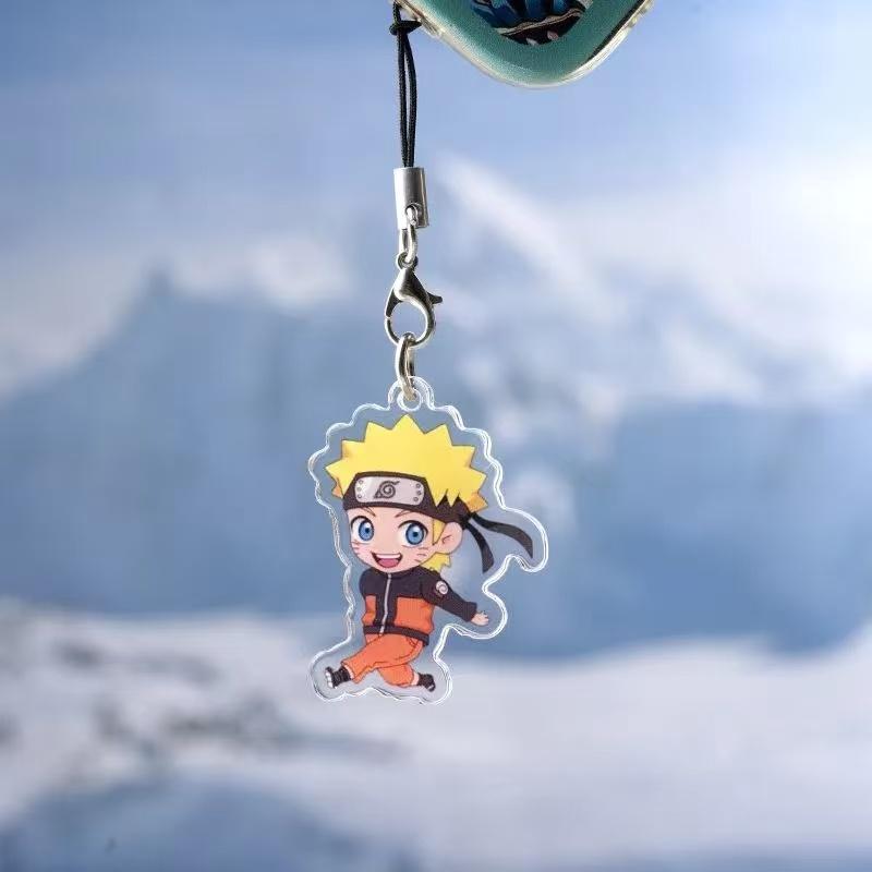 Anime Naruto Acrylic Keychain Accessaries Uzumaki Naruto Cartoon Keyring