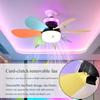 6-blades E27 Screw-on Household Silent Fan Light 3 Speeds Removable RGB Dimming Fan Light For Kitchen Bedroom Small Room