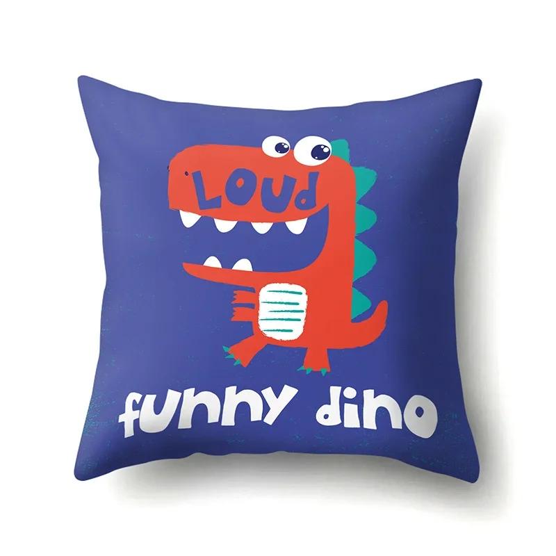 Cute Cartoon Dinosaur Pillowcase  Animal Polyester Cushion Cover Waist Throw Sofa Home Decoration Pillow Cases