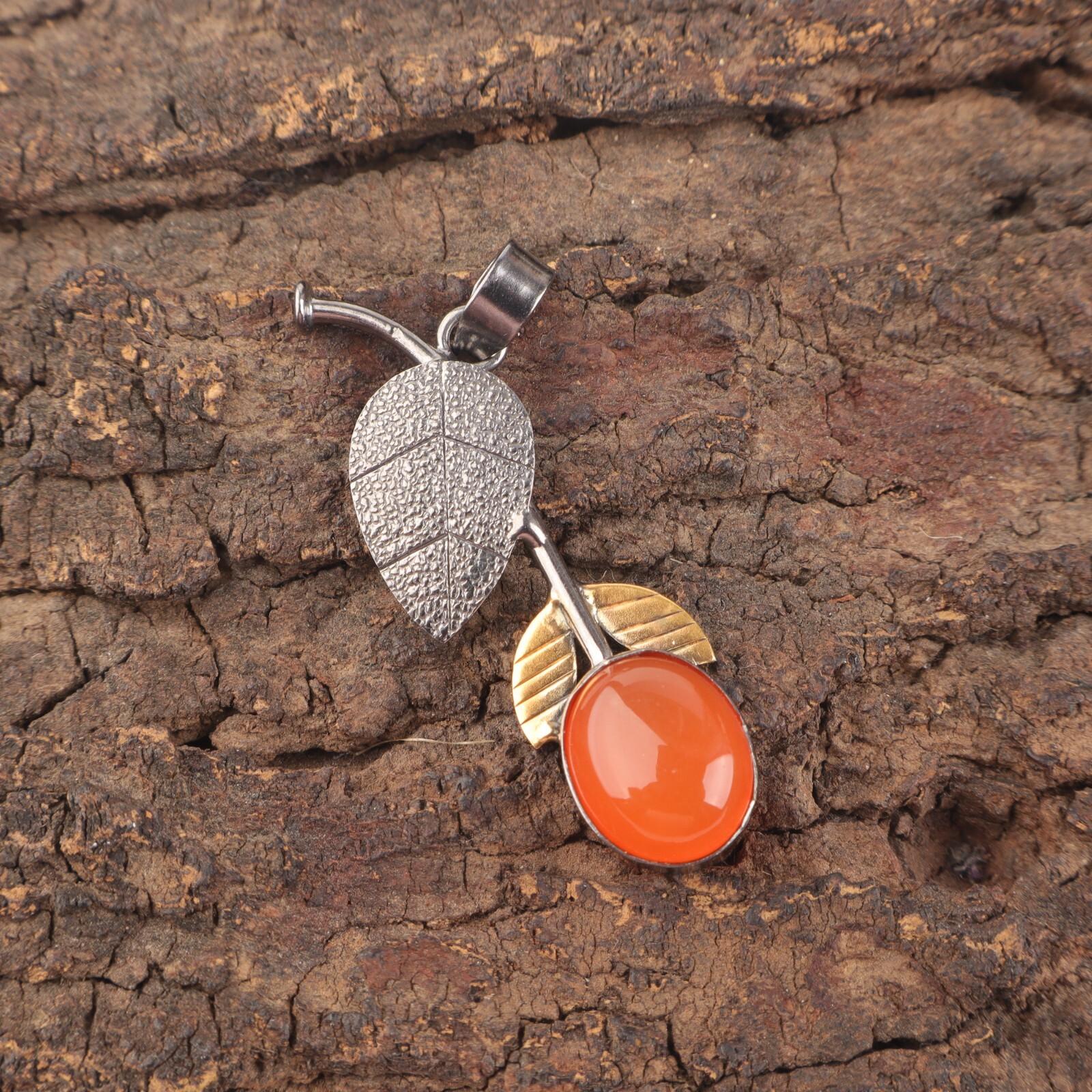 

Сакральная чакра Сердолик Камень Серебро 925 Пробы День Дружбы Свадебная Подвеска Ювелирные изделия PP-55-24