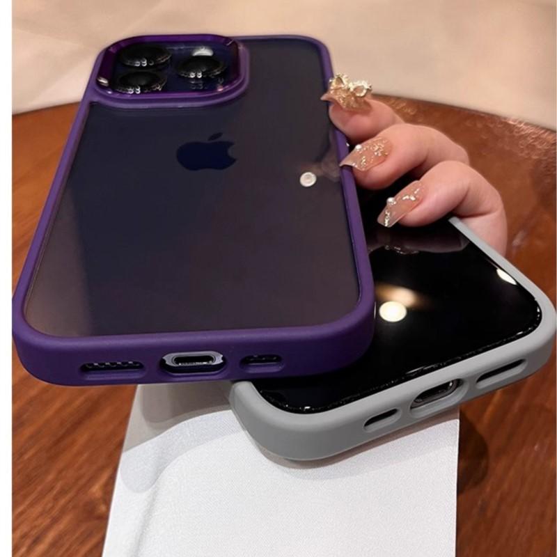 iPhone 16 15 14 Plus 13 12 Mini 11 Pro Max X XR XS İçin Lüks Darbeye Dayanıklı Şeffaf Kılıf Yumuşak Tamponlu Sert Akrilik Hibrit Kalkan Kapağı