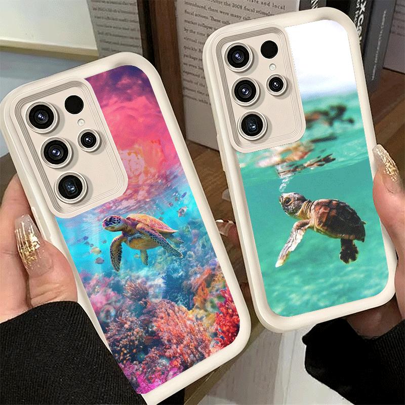 Phone Case for Samsung Galaxy S26 S25 Ultra S24 FE Summer Sea Turtle Cute Shell S23 Plus S22 + S21 S20 5G Soft Silicone Funda