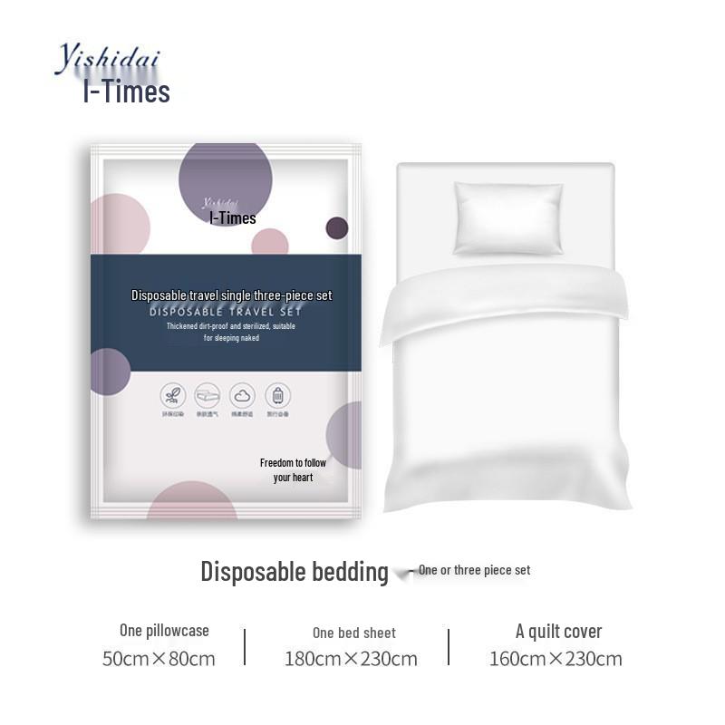 Luxury Disposable Bed & Pillow Cover Travel Set - Non-Woven, Thick & Portable 4-Piece.