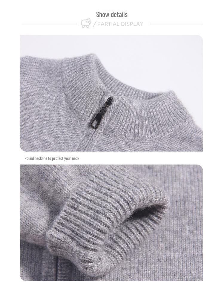 Little Sheep Kids' 100% Cashmere Zipper Sweater - Round Neck for Babies, Toddlers & Kids