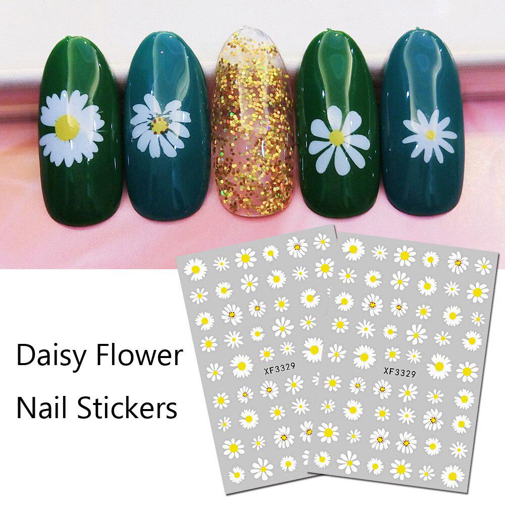 1 Sheet Nail Stickers Daisy Series Summer Nail Polish Manicure Gel Accessories Women Nail Art Tips Decoration