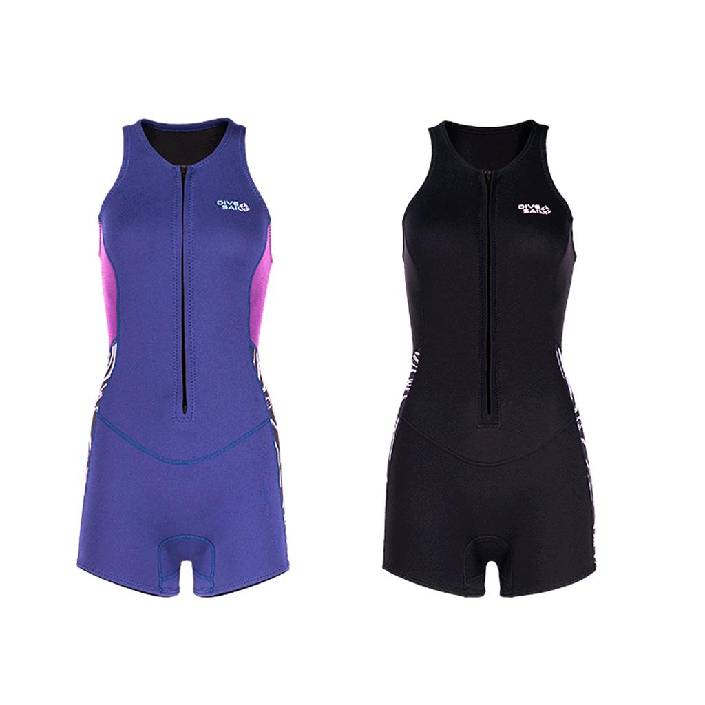 Dámský jednodílný shorty 2mm neoprenový oblek na plavání potápěčský shorty oblek se zipem vpředu pro plavání potápěn