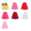 Damen Retro Ballettrock Elastischer Hoher Taille 3-Lagen Tüll Petticoat Tanzrock Karneval Cosplay Tutu Rock