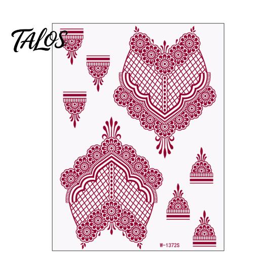 Temporary Tattoo Sticker, Flower Lace Lotus Pattern Fake Tattoos for Women Men, Waterproof DIY Face Arm Leg Body Art Decoration for Masquerade Party
