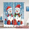2pcs,Curtains Cute Snowmen Christmas Winter_a Contemporary Popular Curtains Versatile Polyester Curtains Decorations Outdoor Use
