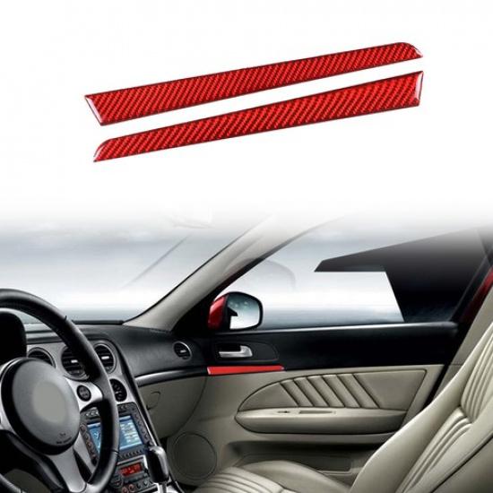 Red Soft Carbon Fiber Interior Door Panel Trim Sticker For Alfa Romeo 159 04-11