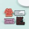 English Quote Brooch - Personality Badge for Backpacks & Clothing, Alloy with Drip Oil Design
