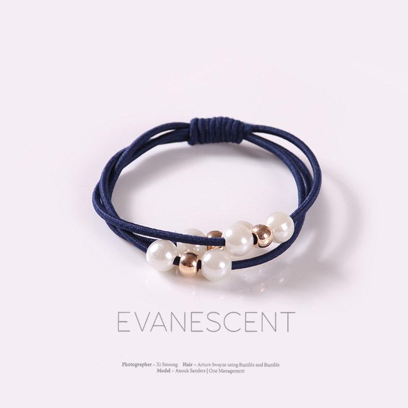 Korean High Elasticity Pearl Beaded Hair Tie - Versatile Three-in-One Hair Ring
