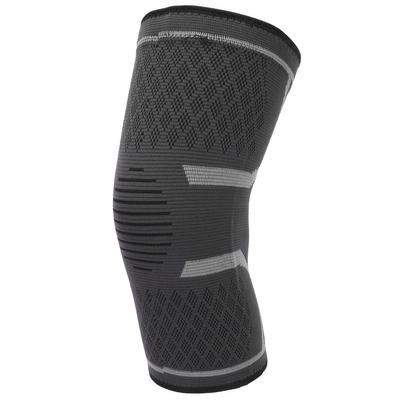 Knie-Kompressionshülsen unterstützen atmungsaktiven, rutschfesten Nylon-Schutz, graue Kniestütze(L )