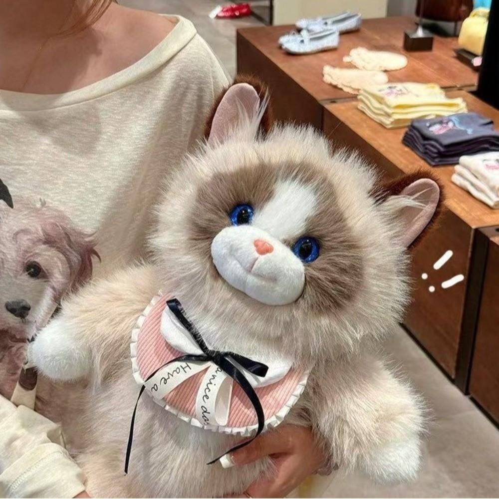 Soft Plush Plush Ragdoll Cat Backpack Simulated Ragdoll Cat Crossbody Bag Travel Storage