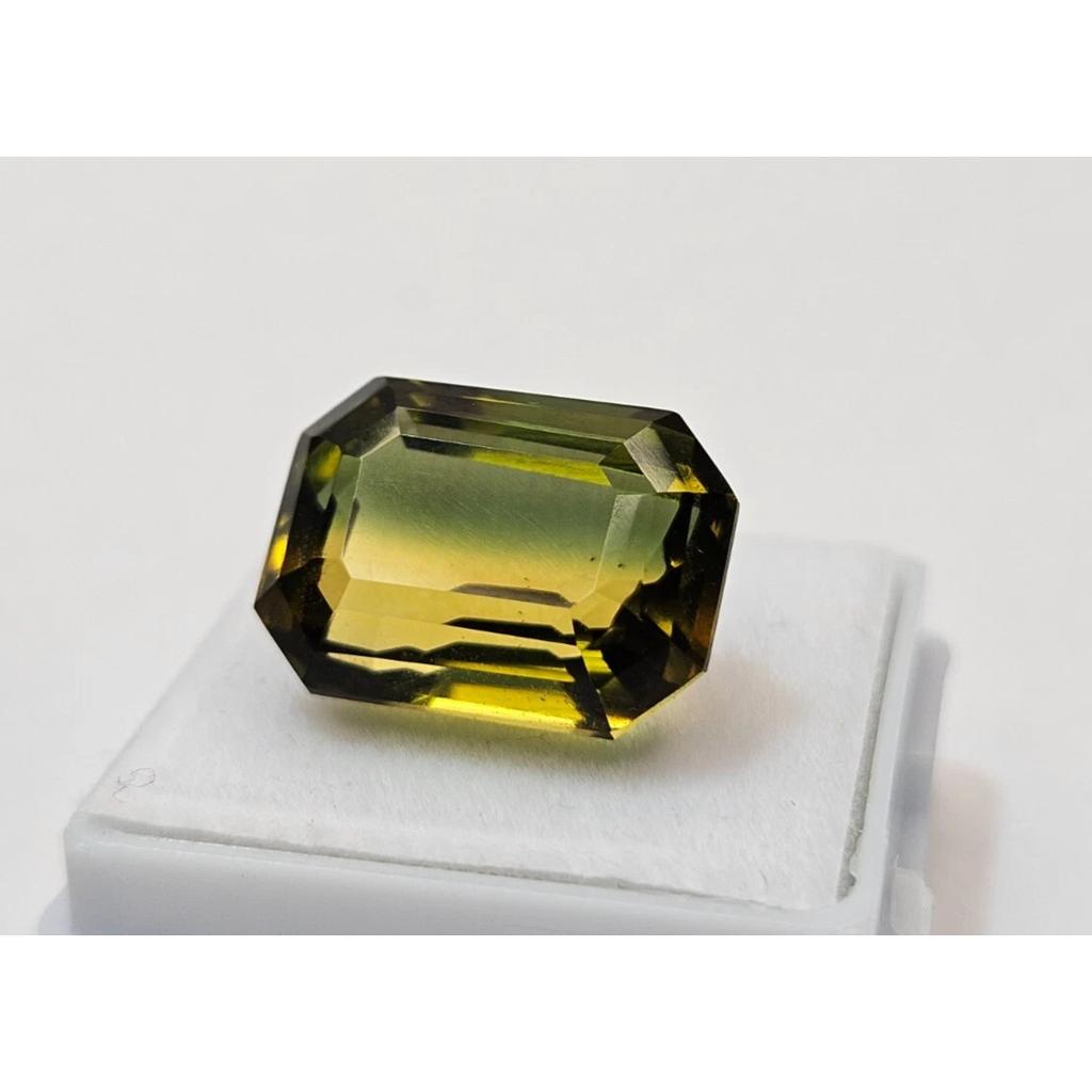 Certified Natural Bi-Color Ametrine Emerald Cut 13-14 Ct Beautiful Gemstone