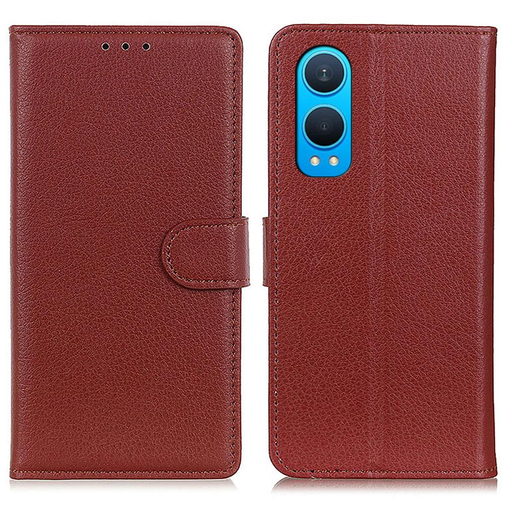 

For OnePlus Nord CE4 Lite 5G/Oppo K12x 5G (China) Case Litchi Texture Leather Wallet Phone Cover E