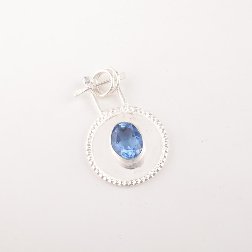 Tanzanite Gemstone 925 Solid Silver Jewelry Handmade Pendant 1.4" For Engagement PP-57-13