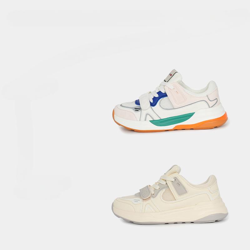 Niche Velcro Sneaker Women's Thick Bottom Breathable Style Dad Shoes Women's Hong Kong Style Trendy Casual Shoes Lovers Shoes