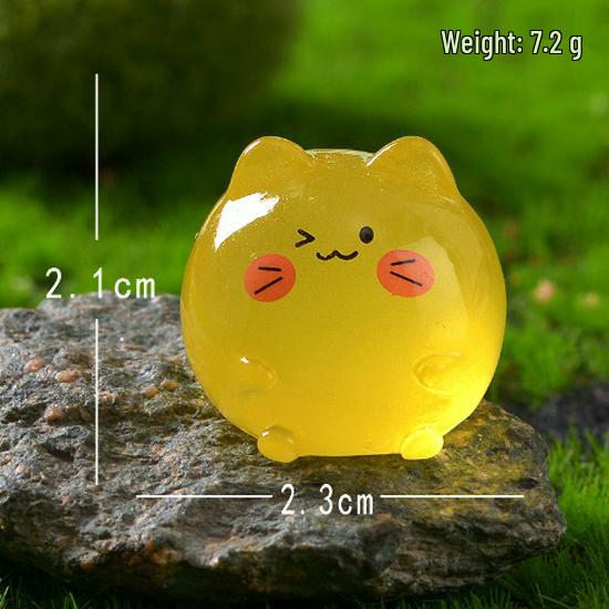 Adorable Luminous Cat Resin Ornament for DIY Micro Landscapes