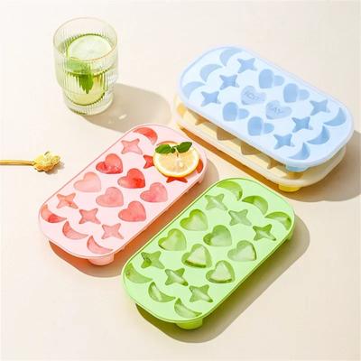 Moon Heart Ice Cube Maker Silikonowa foremka do lodu z pokrywką DIY 3D Stars Ice Tray Sok Napój Whiskey Koktajle Forma kuchenna