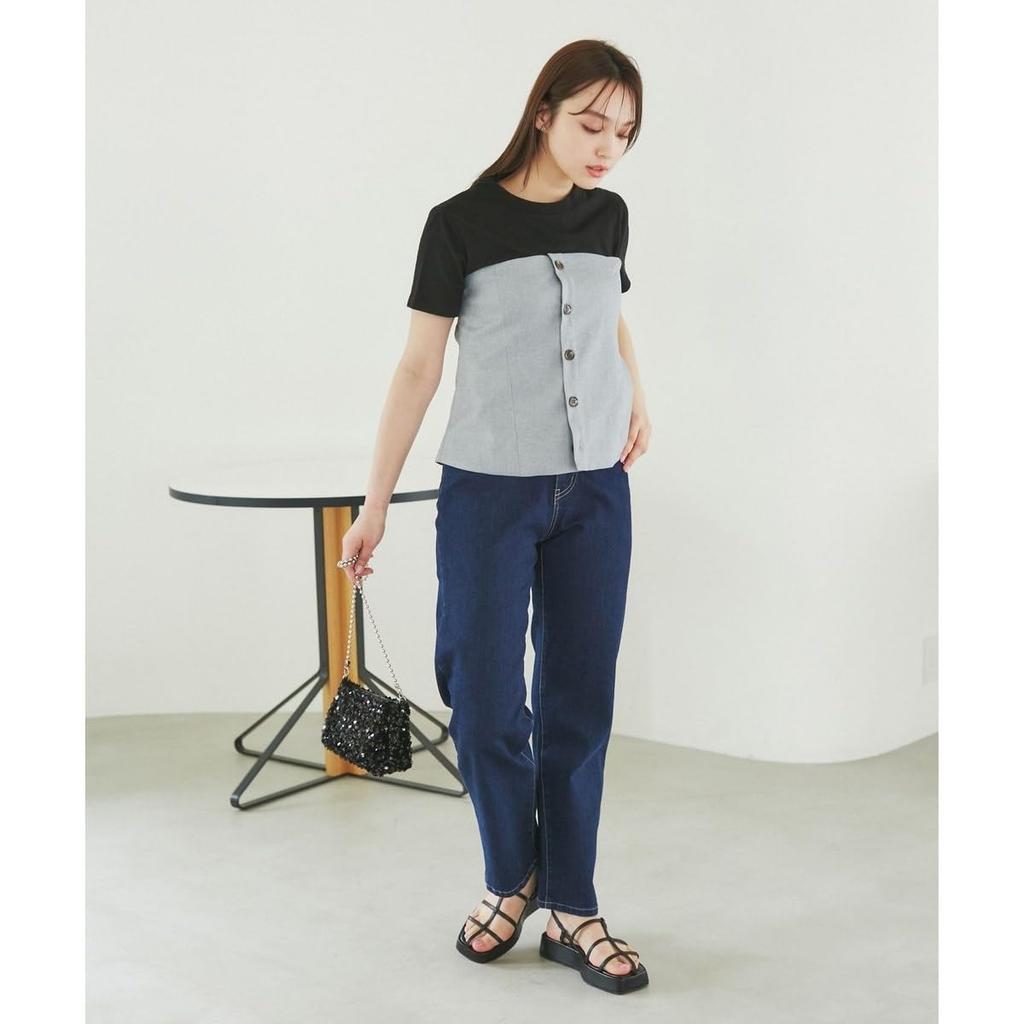 ROPE PICNIC Revolutionary Denim Denim Straight Navy Size 38 Waist-Shaped Pants, (40),