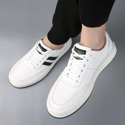 Spring Men's Shoes Breathable Thin 2025 New Trendy Shoes Leather Versatile Casual Board Shoes Soft Cowhide White Shoes Men