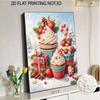 Weihnachts-Erdbeer-Cupcake Perlenmalerei-Set Festliche Winterfeiertage DIY Funkelndes Perlenleinwand Ästhetische Wanddekoration für Zuhause Kunstdekoration