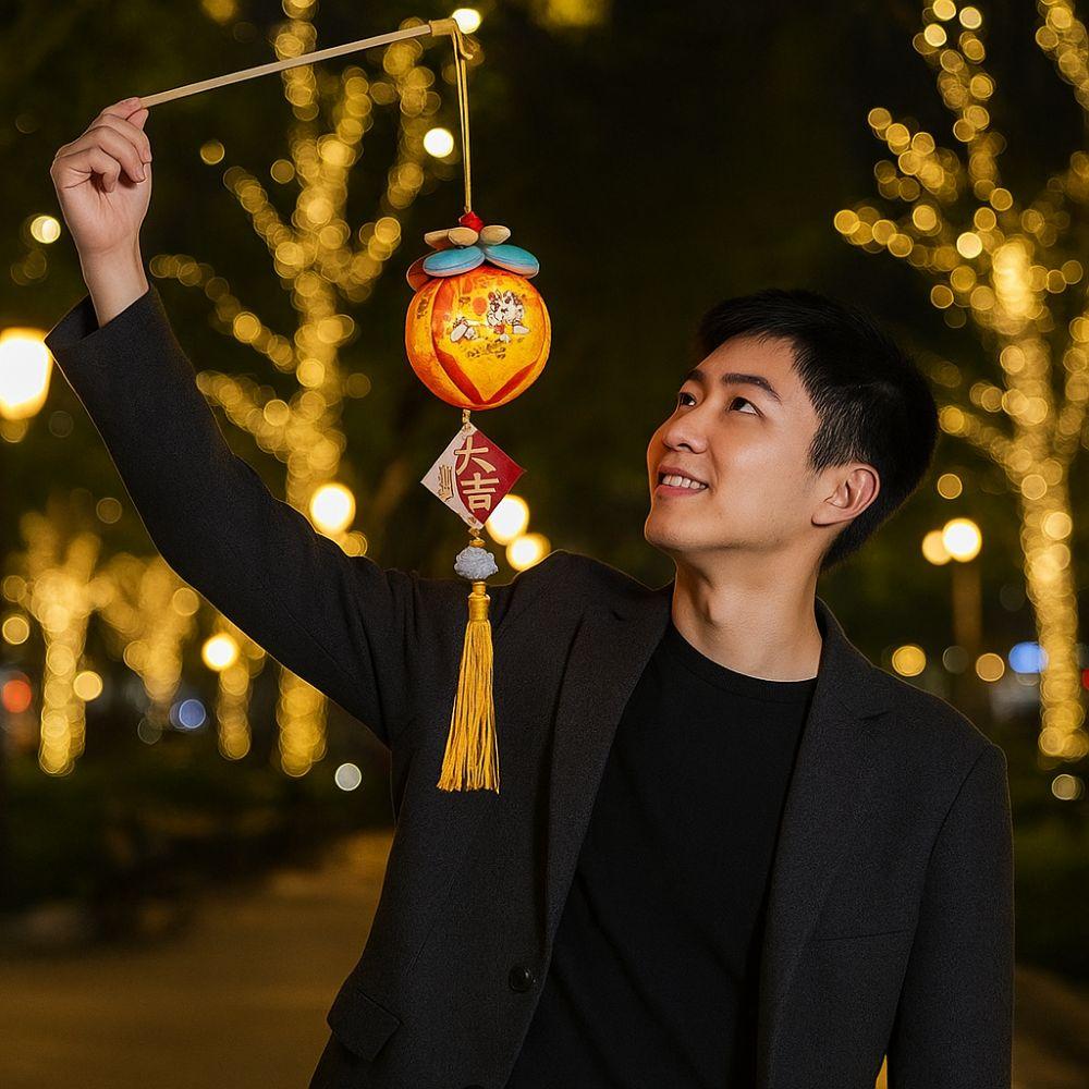 Handmade Lucky Persimmon Lantern with Tassel Spring Festival Lantern  Living Room Decor