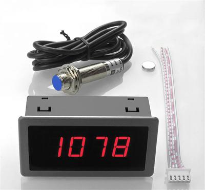 DC 8-24V 4 Digital Motor Red LED Tachometer RPM Speed Measure Gauge Meter Tester