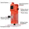 600W 220V 30000r/min 6.35mm Electric Hand Trimmer Wood Copper Motor Trimmer Carving Wooden Laminator Router Joiners Tool