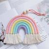 BeHandwovens Cotton Rope Rainbow Tassels Wall Car Pendants Rainbow Wall Hangings Holiday Decorations