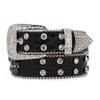 New PU Belt With Sparkling Crystal Diamond Belt Inlaid With Skeleton Accessories Fashion Trend High Quality Women's Belt