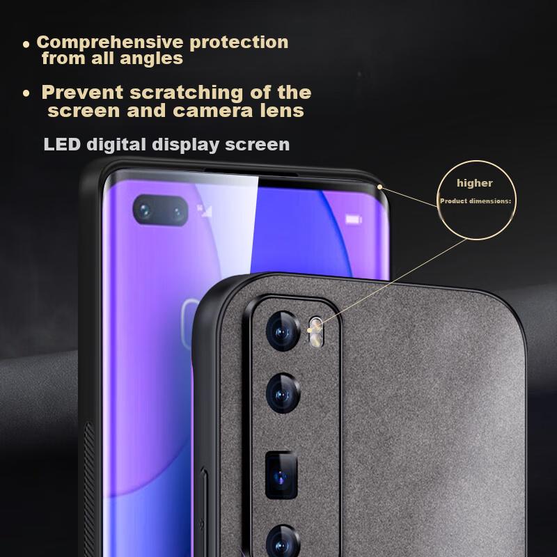 Huawei Nova 7 Pro Phone Case, Nova 7 Pro Protective Cover, Shockproof Lens Full Protection Soft Case, Simple Luxury Outer, WoAnd Leather Case, Black
